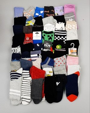 Купить Носки дети СТОК зима#5 кг, ЛОТ №6989 оптом в Новосибирске и Новосибирской области