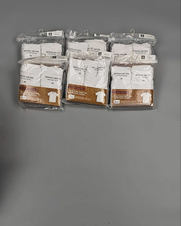 Фотография  626 - Футболка белая муж Корея 085#5 кг оптом в Новосибирске и Новосибирской области